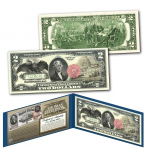 1880 Series $2 THOMAS JEFFERSON Hybrid Commemorative designed on modern Genuine $2 U.S. Bill Black Eagle