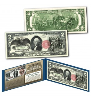 1880 Series $1 GEORGE WASHINGTON Hybrid Commemorative designed on modern Genuine $2 U.S. Bill Black Eagle