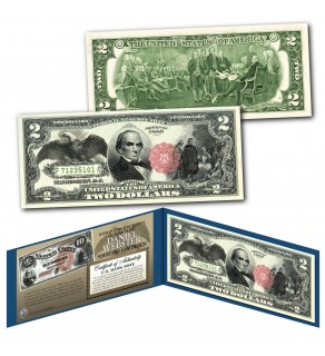 1880 Series $10 DANIEL WEBSTER Hybrid Commemorative designed on modern Genuine $2 U.S. Bill Black Eagle