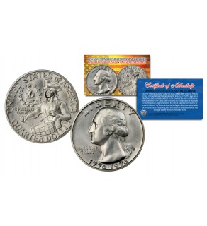 1976 S Washington Bicentennial Quarter Gem BU 40% Silver US Coin with COA & CAPSULE