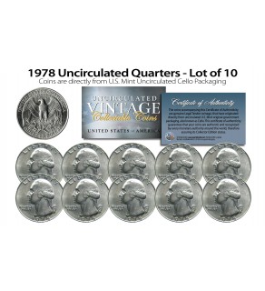 1978 QUARTERS Uncirculated U.S. Coins Direct from U.S. Mint Cello Packs (QTY 10)