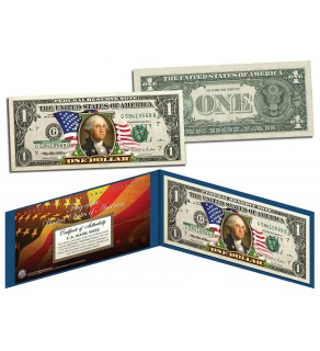 United States of America - Flowing Flag - Legal Tender $1 Bill COLORIZED Currency