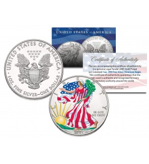 GLOW IN THE DARK Colorized 2001 American Silver Eagle Dollar 1 oz U.S. Coin