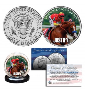 JUSTIFY 2018 TRIPLE CROWN WINNER Thoroughbred Racehorse JFK Half Dollar U.S. Coin