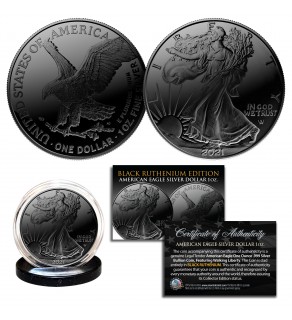 2021 BLACK RUTHENIUM 1 OZ .999 Fine Silver BU American Eagle U.S. Coin - TYPE 2 