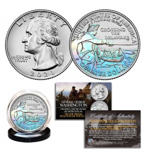 2021 Washington Crossing the Delaware Quarter Genuine U.S. Coin - HOLOGRAM