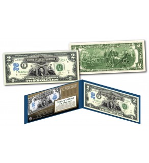 1899 George Washington Two-Dollar Silver Certificate designed on modern $2 bill 