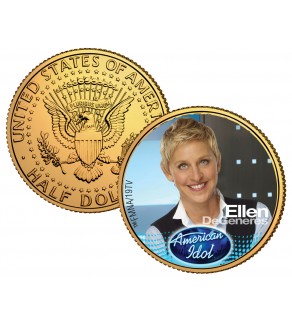 ELLEN DeGENERES American Idol 2009 JFK Kennedy Half Dollar 24K Gold Plated US Coin