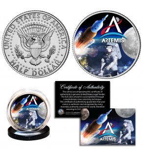 ARTEMIS Missions NASA Space Program Moon JFK Kennedy Half Dollar U.S. Coin