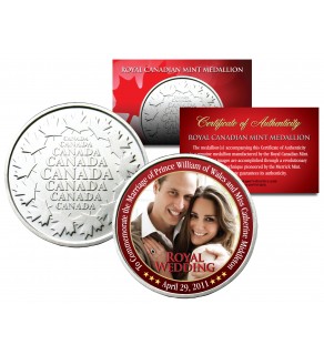 ROYAL WEDDING * Prince William & Kate * Royal Canadian Mint Medallion Coin