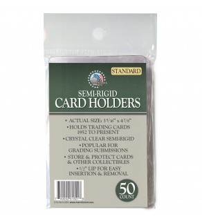 Semi-Rigid Card Holders STANDARD Size (3 5/16 x 4 7/8) #1 Protect, Save, & PSA Grading – 200 Count
