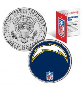 SAN DIEGO CHARGERS NFL JFK Kennedy Half Dollar US Colorized Coin - Officially Licensed