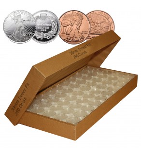 250 Direct Fit Airtight 39mm Coin Holder Capsules For 1oz SILVER ROUNDS or COPPER ROUNDS