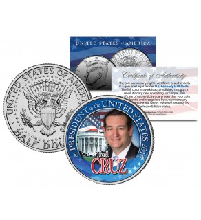 TED CRUZ FOR PRESIDENT 2016 Campaign Colorized JFK Kennedy Half Dollar U.S. Coin