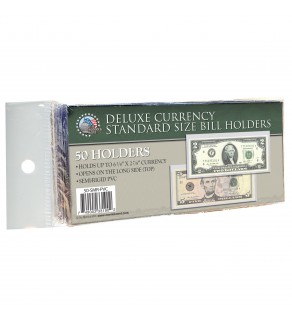 100 CURRENCY DELUXE HOLDERS Semi Rigid Vinyl for Banknotes Money US Dollar Bills