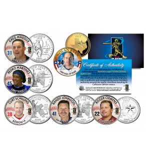 Baseball STRIKEOUT KINGS State Quarters 6-Coin Set - Nolan Ryan Randy Johnson Greg Maddux Pedro Martinez - Officially Licensed