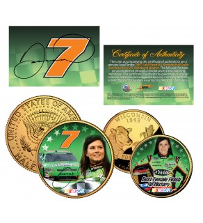 DANICA PATRICK Wisconsin Quarter & JFK Half Dollar US 2-Coin Set 24K Gold Plated NASCAR - Officially Licensed