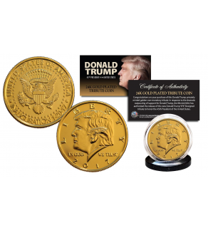 Donald Trump 2017 Inauguration 45th President of the United States Official 24K Gold Clad Tribute Coin