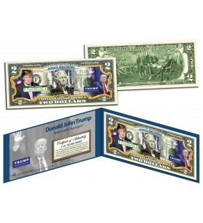 DONALD J. TRUMP * Make America Great Again * Colorized Genuine Legal Tender U.S. $2 Bill