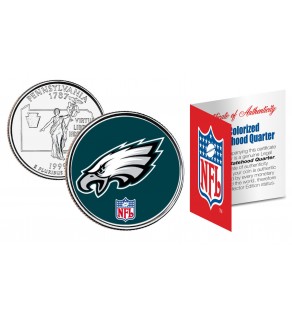 PHILADELPHIA EAGLES NFL Pennsylvania US Statehood Quarter Colorized Coin  - Officially Licensed