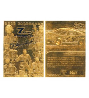 2-Card Set of DALE EARNHARDT 2001 23KT Gold Cards - 7-TIME CHAMPION & GM GOODWRENCH #3 - Serial Numbered - NM-MT 