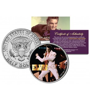 Elvis Presley " Aloha Concert " JFK Kennedy Half Dollar U.S. Coin