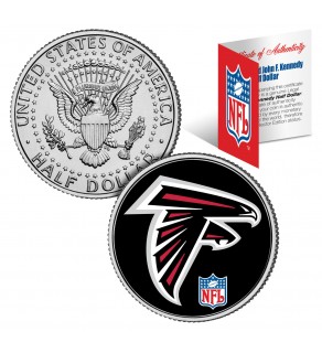 ATLANTA FALCONS NFL JFK Kennedy Half Dollar US Colorized Coin - Officially Licensed