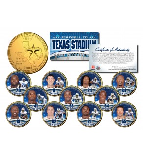 DALLAS COWBOYS - Texas Stadium Farewell - State Quarters 11-Coin Set 24K Gold Plated - Officially Licensed