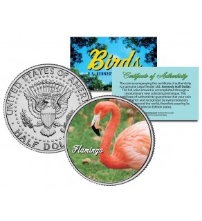 FLAMINGO Collectible Birds JFK Kennedy Half Dollar Colorized US Coin