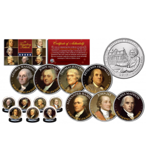 THE FOUNDING FATHERS of The United States 2017 FREDERICK DOUGLASS Washington DC Parks Quarters 7-Coin Set 