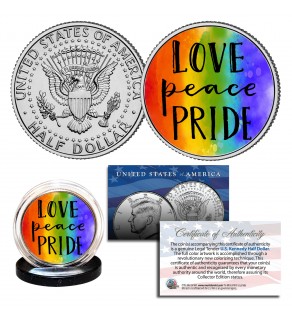 LGBT PRIDE Rainbow Love Peace Genuine Legal Tender JFK Half Dollar U.S. Coin