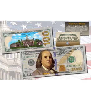 ONE HUNDRED DOLLAR $100 US Bill Genuine Legal Tender Currency COLORIZED 2-SIDED