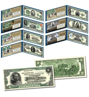 HYBRID COMMEMORATIVE SERIES $2 Banknotes Designed on Genuine Legal Tender Modern NEW U.S. Bills - Set of All 7