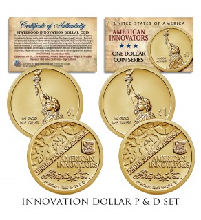 American Innovation Statehood $1 Dollar Coin - 2018 1st Release Uncirculated 2-Coin Set P & D