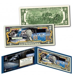 NASA International Space Station Genuine Legal Tender U.S. $2 Bill - Largest Structure in Space