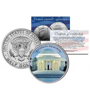 JEFFERSON MEMORIAL - Washington D.C. - JFK Kennedy Half Dollar U.S. Coin