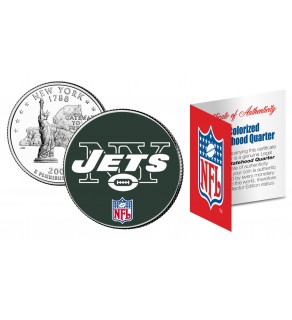 NEW YORK JETS NFL New York US Statehood Quarter Colorized Coin  - Officially Licensed