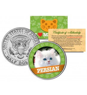 PERSIAN Cat JFK Kennedy Half Dollar U.S. Colorized Coin