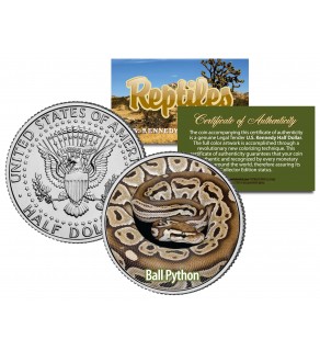 BALL PYTHON - Collectible Reptiles - JFK Kennedy Half Dollar US Coin ROYAL SNAKE REGIUS
