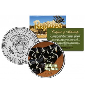 CALIFORNIA KING SNAKE - Collectible Reptiles - JFK Kennedy Half Dollar Colorized US Coin