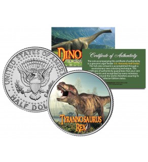 TYRANNOSAURUS T. REX Collectible Dinosaur JFK Kennedy Half Dollar US Colorized Coin
