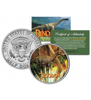 TROODON Collectible Dinosaur JFK Kennedy Half Dollar U.S. Colorized Coin 