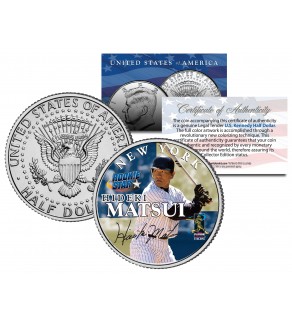 HIDEKI MATSUI JFK Kennedy Half Dollar Colorized US Coin ROOKIE STAR - NEW YORK YANKEES
