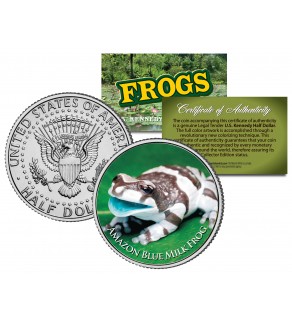 AMAZON BLUE MILK FROG Collectible Frogs JFK Kennedy Half Dollar US Colorized Coin