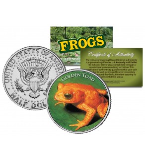 GOLDEN TOAD Collectible Frogs JFK Kennedy Half Dollar US Colorized Coin
