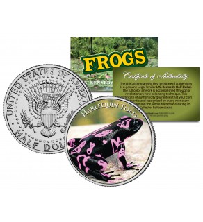 HARLEQUIN TOAD Collectible Frogs JFK Kennedy Half Dollar US Colorized Coin
