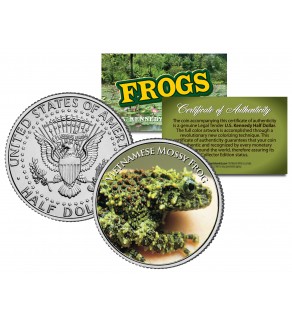 VIETNAMESE MOSSY FROG Collectible Frogs JFK Kennedy Half Dollar US Colorized Coin
