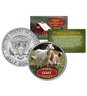 GOAT Collectible Farm Animals JFK Kennedy Half Dollar U.S. Colorized Coin