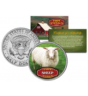 SHEEP Collectible Farm Animals JFK Kennedy Half Dollar U.S. Colorized Coin