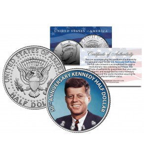50th Anniversary Kennedy Half Dollar 2014 U.S. Coin JFK Colorized